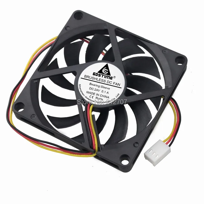 2Pcs Gdstime 80mm Cooler 3Pin DC 24V Computer 80x80x10MM 8cm 8010 PC CPU Cooling Fan | Компьютеры и офис