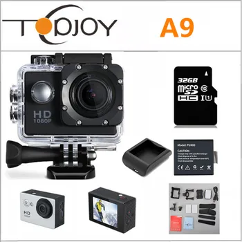 TOPJOY Action Camera 1080P 2 Inch 30M Waterproof Mini Action Outdoor Sport Cam Camcorders 1920*1080 15FPS Sport Video Camera A9