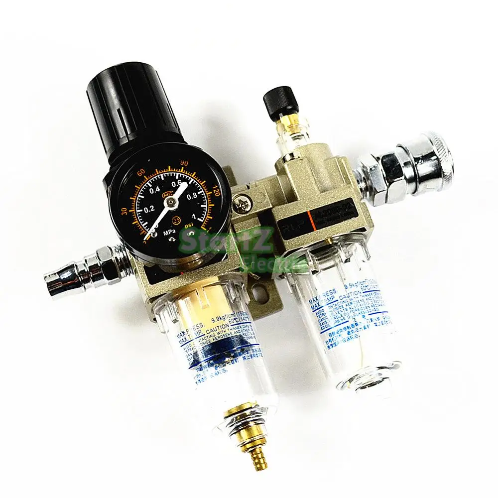 

AC2010-02 1/4"PT SMC manual drain type compressing air filter pneumatic gas source processor two joint oil-water separator