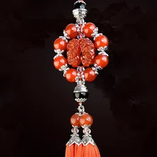 Автомобиль украшения бусы Будды с pixiu авто Интерьер Зеркало заднего вида подвесной кулон киосков украшения аксессуары Подарки