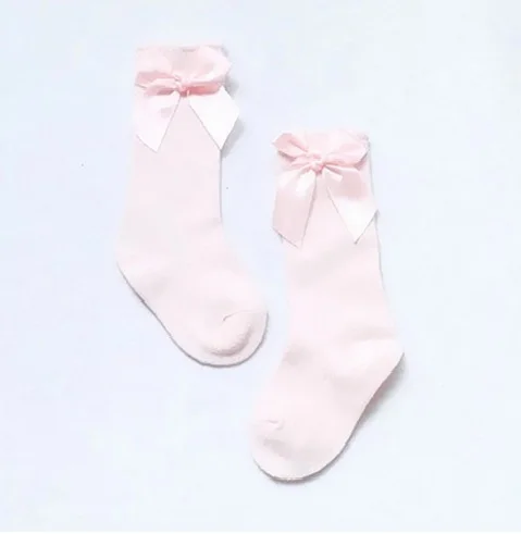 WEIXINBUY/носки для маленьких девочек Гольфы с бантиками, носки принцессы милые детские носки Длинные Детские носки без пятки, детское для девочек с бантом, носки для девочек - Цвет: as the picture shows