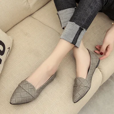 Avec Cuir 2018 En Version Femmes D'été La Coréen Noir gris Chaussures Épais De Une Pointu Seule Rivet prp7Ewq