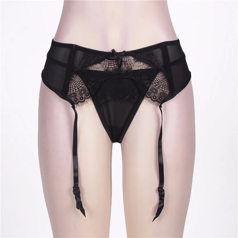 PW5123 Transparent Plus Size Garter Belt Crotchless Sexy Panties Underwear Women Erotic Lace Briefs Garter Belt For Stockings
