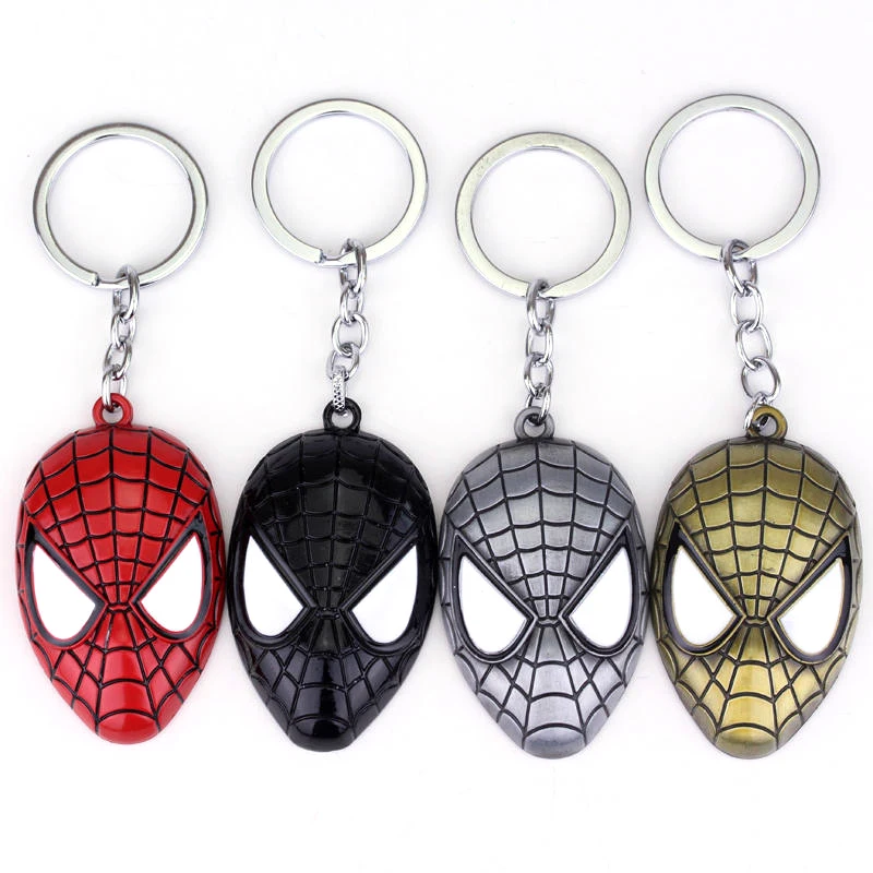 

Super Hero Captain America Shield Spider man Alloy Pendent Key Chain Keyring Avengers Keychain Cartoon Moive Jewelry Cool Gift