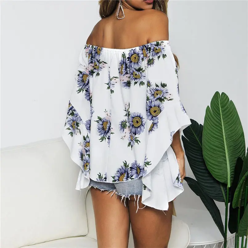New Women Summer Plus Size Flower Print O-Neck Button Long Sleeve Linen Top T-Shirt Blouse Shirt Elegant Fashion New Tops #4R03 (29)