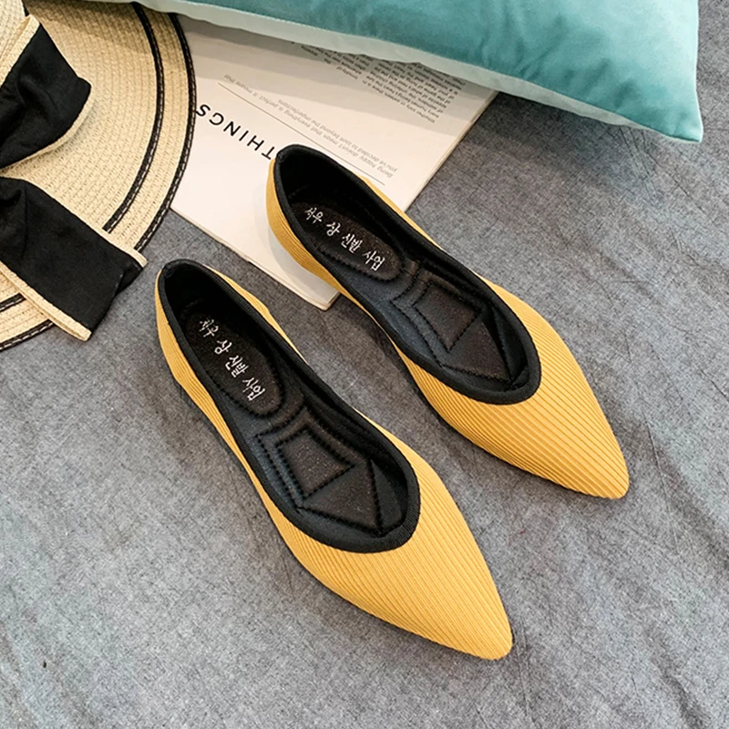 

Yellow Sock Shoes Women Pointed Toe Flat Shoes Women Slip On Black Oxford Shoes Soft Vintage Shoes Ladies Autumn Women Shoes2019