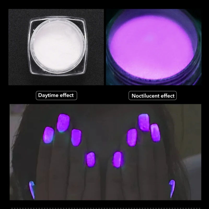 6 цветов ультрафлуоресцентный порошок для ногтей Неон фосфор цветной дизайн ногтей Блестящий пигмент блестящий; с подсветкой пыль украшения TSLM1