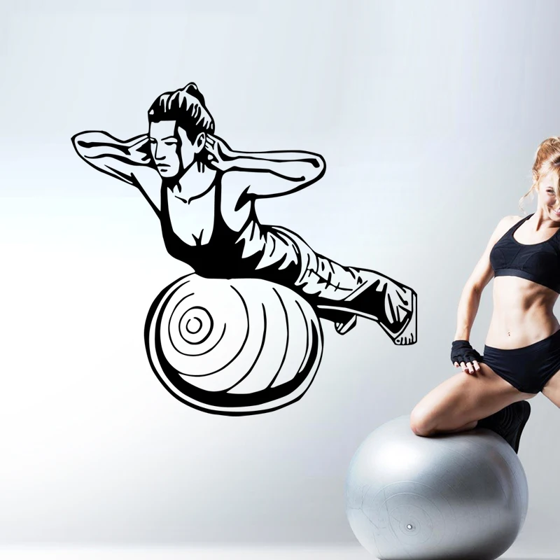 

Car Gym Sticker Fitness Decal Bodybuilding Ball Posters Name Muscle Vinyl Wall Decals Parede Decor Gym Sticker