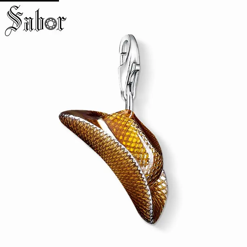 

thomas Cowboy Stetson Hat Charm, gifts Jewelry For Women,2019 Dress Gift Sterling Silver Fit Bracelet,Super Deal charms