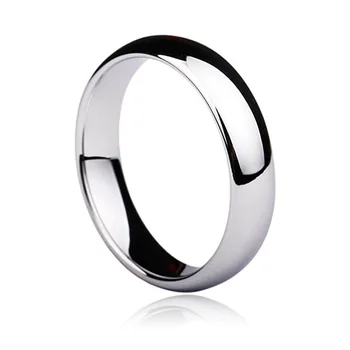 

Style Unique Engagement Rings 4mm White Tungsten Plain Comfort Fit Wedding Band Couple Ring