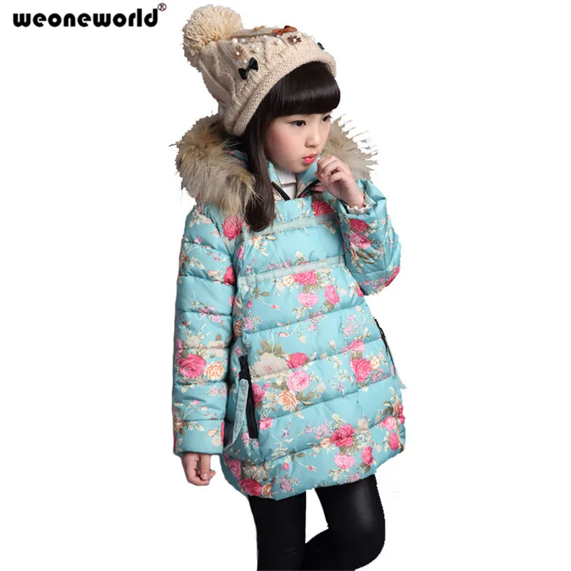 

WEONEWORLD 2018 Children Outerwear Baby Girls Hooded Coats Winter Jacket Kids Coat Children Winter Clothing Girls Down & Parkas