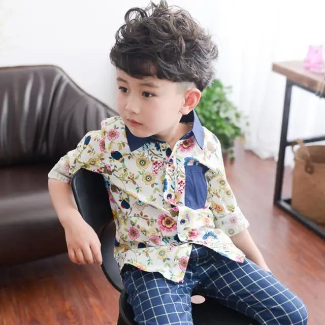 2018 Spring Autumn Baby Boy Clothes Child Shirts Long Sleeve Turn down