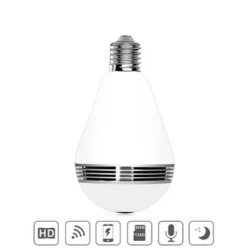 

COOVISION WIFI IP led lighting bulb CCTV camera 360 degree Panoram fisheye 1.3MP night vision infrared wireless
