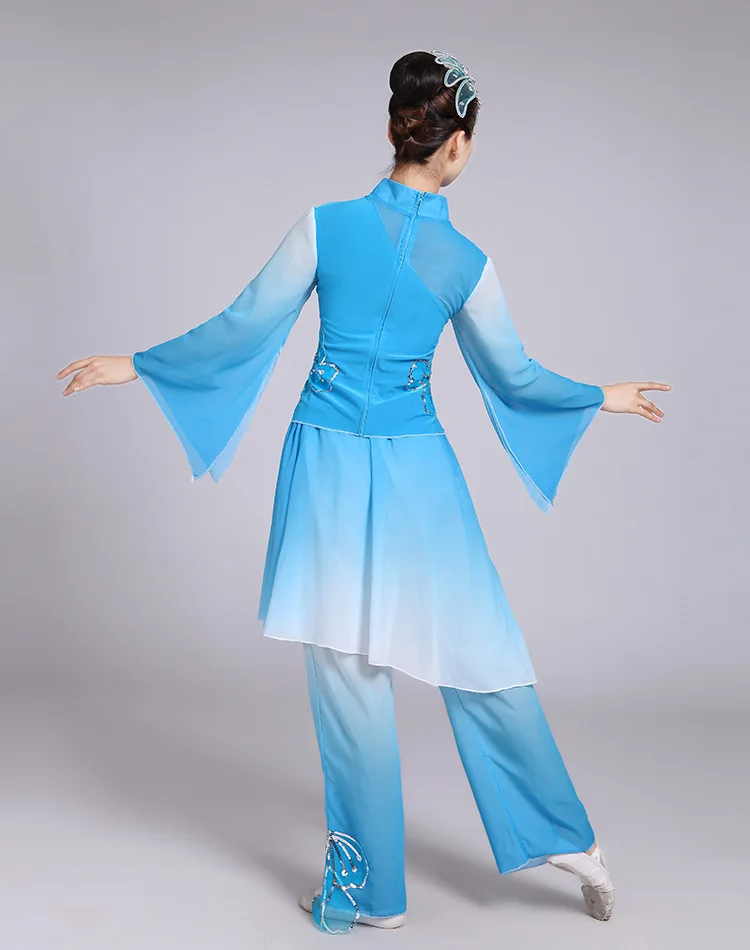 Г-жа Yangko Танцы одежда 2018 новый стиль элегантный современный Танцевальный костюм национальная рукав костюм классического Танцевальный