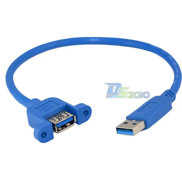 

High Quality1Ft 30cm 0.3m USB 3.0 A Male to Female Jack Socket Panel Mount Extension Cable
