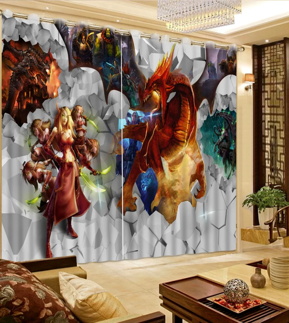 Современные шторы для гостиной 3d шторы гравий динозавр аниме украшение для дома спальни натуральный красивый