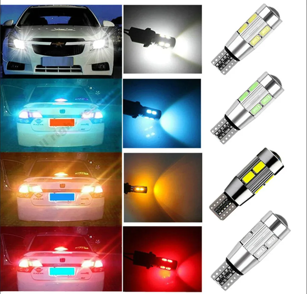 4 X T10 W5W светодиодный светильник 10SMD CANBUS OBC без ошибок 501 dash автомобильный для