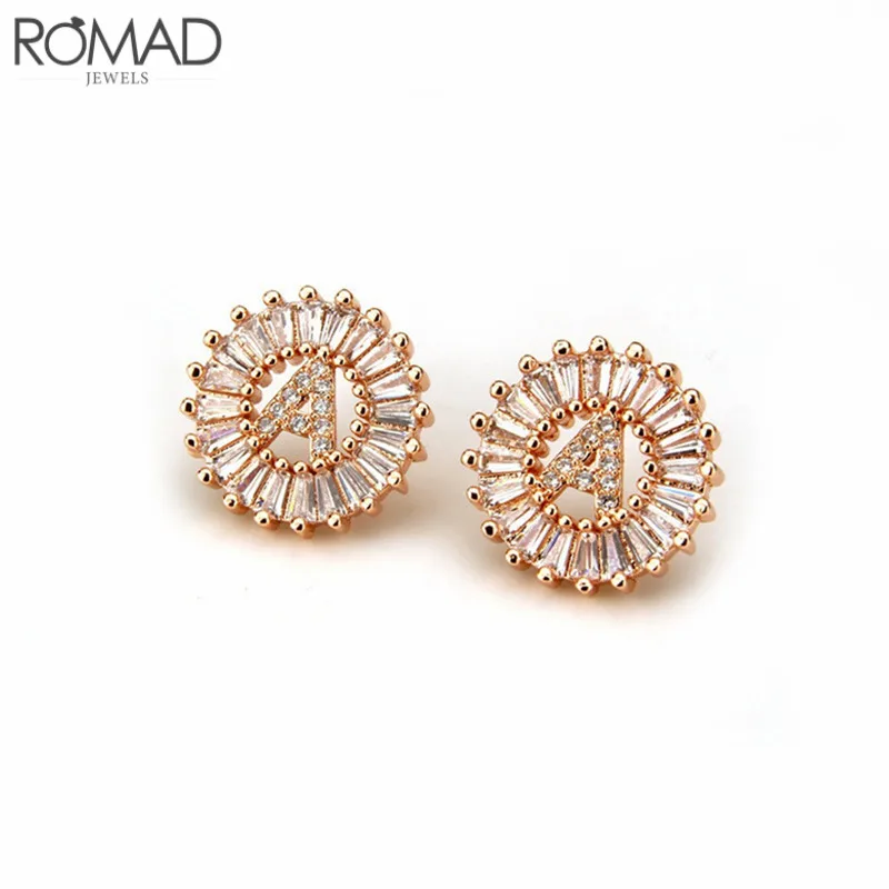 

GS Stainless Steel A-Z 26 Initial Letter Stud Earrings Women Alphabet Ear Earring Personalized Austrian Crystal Jewelry Gift G5H