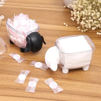 

Creative Dust-proof Mini Cute Sheep Plastic Cotton Swab Storage Box Household Clip Container Cosmetic Holder Desktop Organizer
