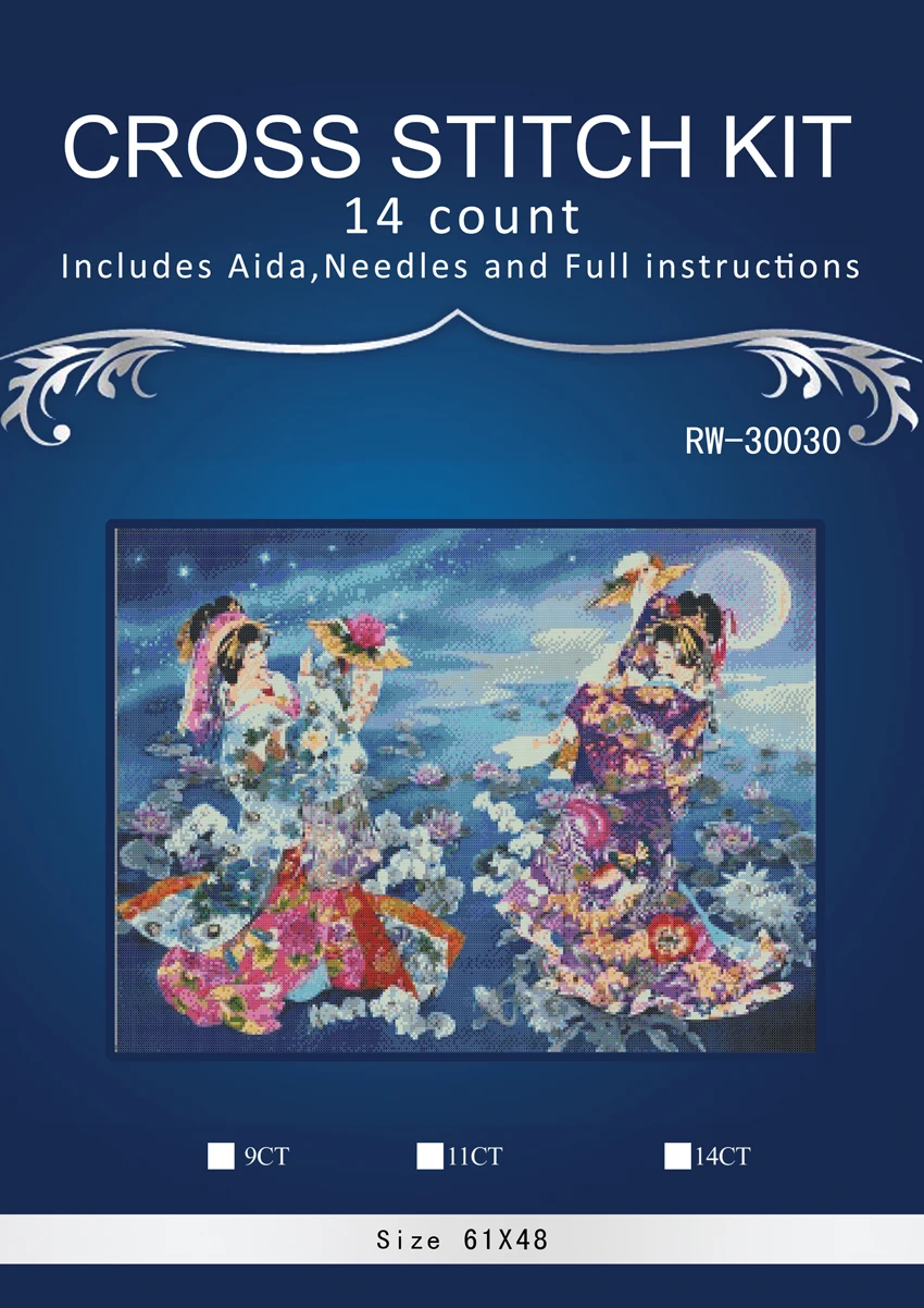 

Counted Cross Stitch 14CT Cross Stitch Set Cross-stitch Kit Embroidery Needlework SIMILAR dim anchor japanese girls