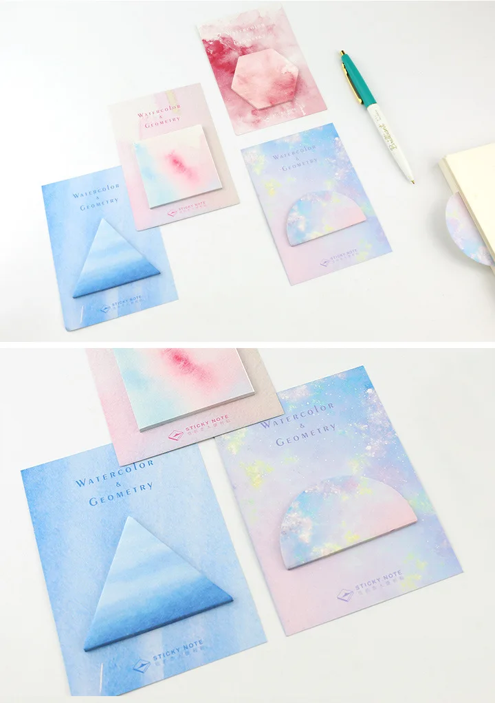 30 листов японские милые акварельные и геометрические блокноты для заметок Стикеры для заметок DIY стикеры школьные принадлежности