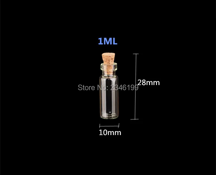 100 шт d10мм 0,5 мл 1 мл 4 мл стеклянная бутылка пробирка с белым винтом/Пробковой Крышкой маска порошок эфирные масла бутылки пустая упаковка