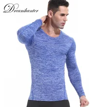 Компрессионные эластичные мужские футболки для бега спортивные баскетбольные спортивные топы для фитнеса тренировочные колготки дышащая толстовка