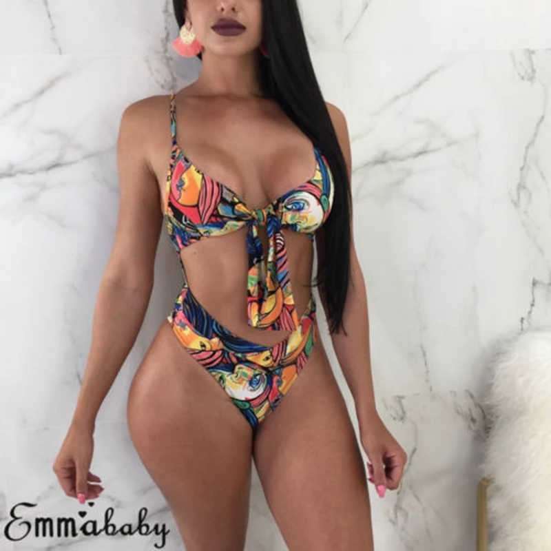 

New Sexy Womens One-Piece Swimsuit Bandage Push-up Padded Bra Bathing Swimwear Beachwear Summer