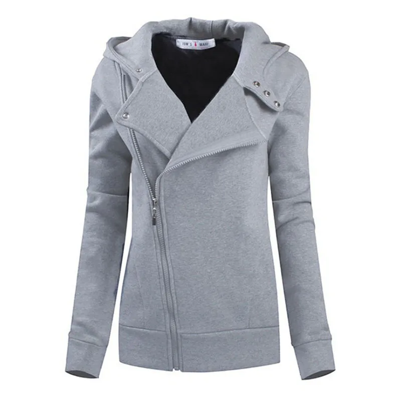 Women's Jacket Plain Zipper Hooded Long Sleeve Cotton Slim Top 2018 Modern Fashion Casual Female Girls Women's Jacket new girl