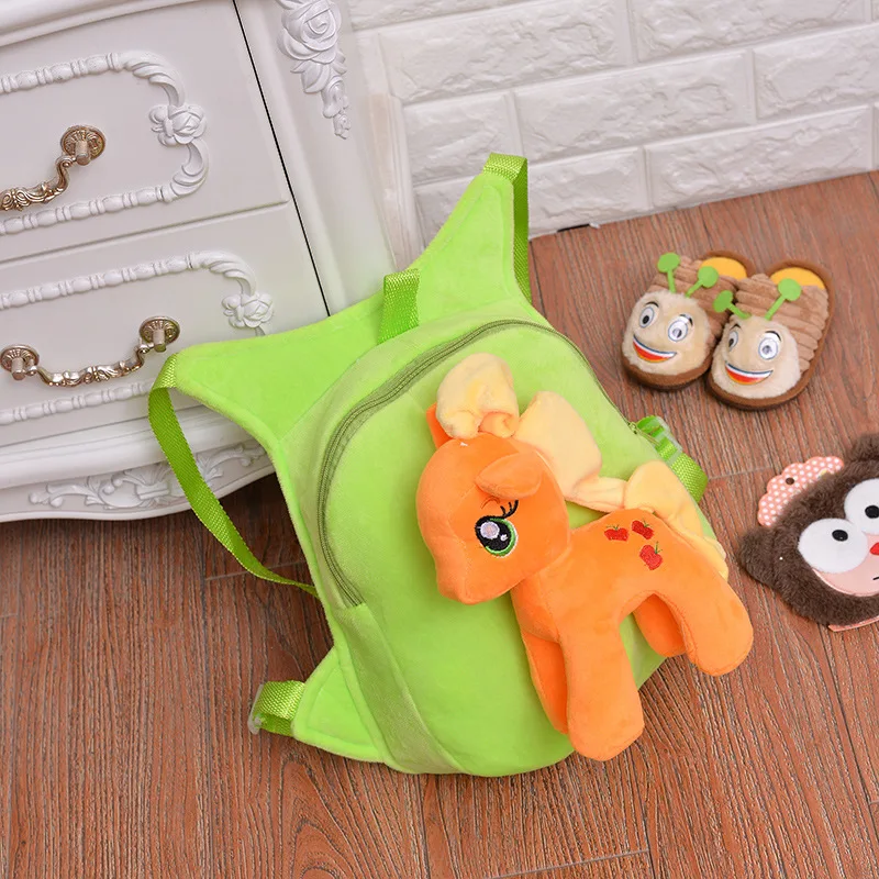 Детский плюшевый рюкзак для детского сада милая мягкая плюшевая игрушка лошадь сумка для дошкольников подарок для детей от 1 года - Цвет: green
