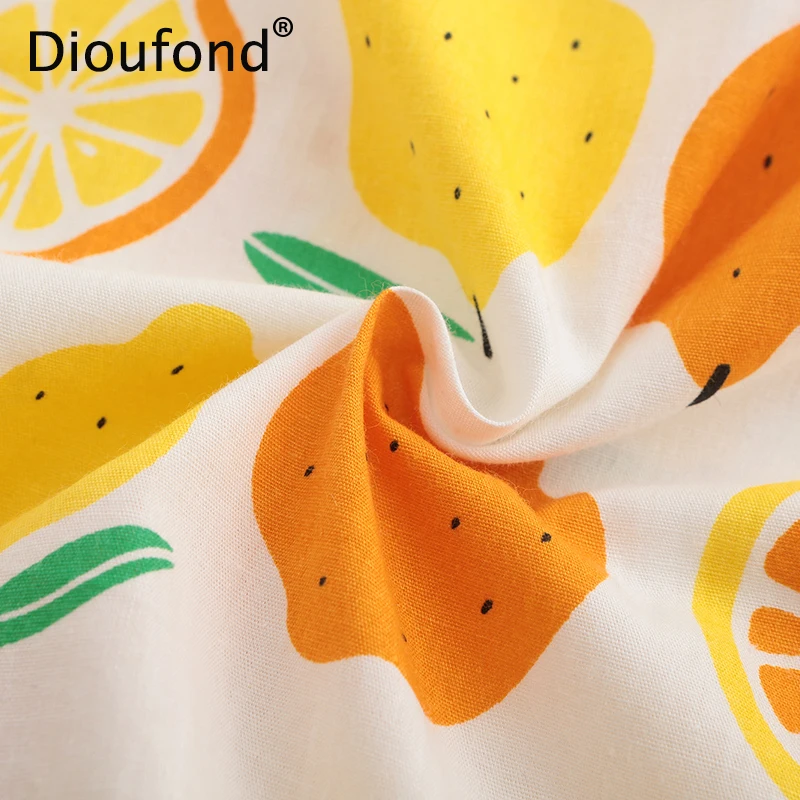 Dioufond Women Cotton Blouses Summer Cute Lemon Bird Print Long Sleeve Blouse Shirt Woman Tops Plus Size 2018 New