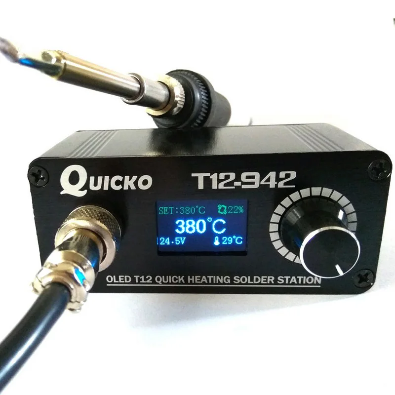 

LED Soldering Iron Station T12-942 with Adaptor Digital Heating Soldering Iron Welding Iron New Version STC OLED QUICKO T12O