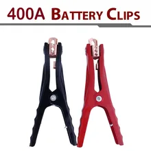 A eletrônica do carro 2 pces 400a bateria clipes impulsionador de teste grampos para o cabo da bateria do carro starter rd/bk mar8