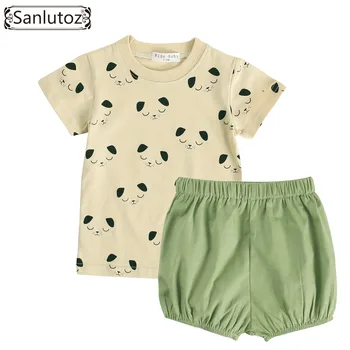 

Sanlutoz Baby Girl Boy Clothes Cotton Newborn Clothes Set Summer Infant Toddler Outfit 2pcs Tshirt + Shorts Clothing Set Suit
