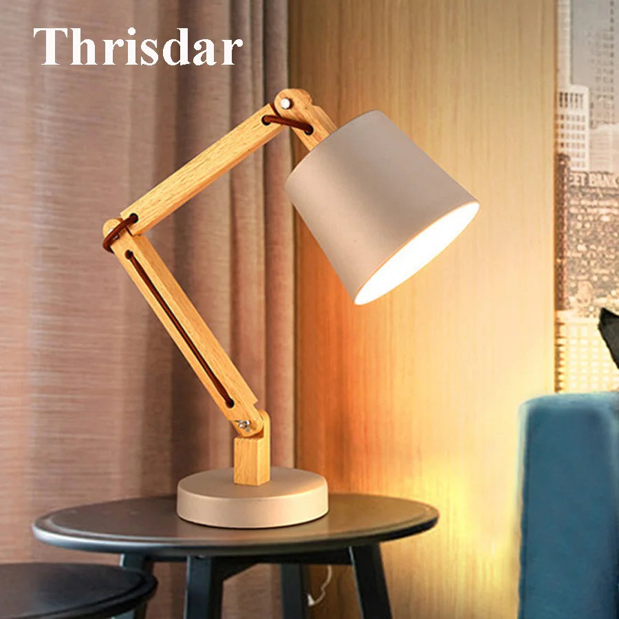 Best Price Thrisdar LED wooden table lamp personality decoration adjustable study bedroom living room wooden table lamp Best Price Thrisdar LED wooden table lamp personality decoration adjustable study bedroom living room wooden table lamp