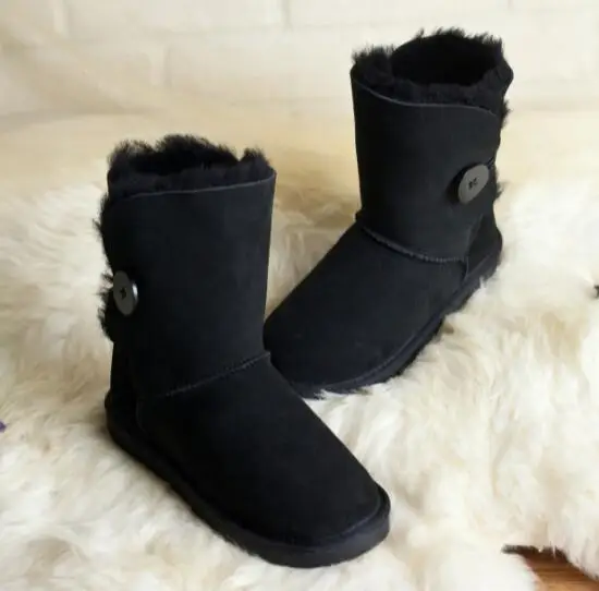 2018 Lady Ankle Winter Brand Button Snow Boots Classic Ug Style Women Warm Genuine sheep Leather High Quality Australian Shoes 2018 Lady Ankle Winter Brand Button Snow Boots Classic Ug Style Women Warm Genuine sheep Leather High Quality Australian Shoes