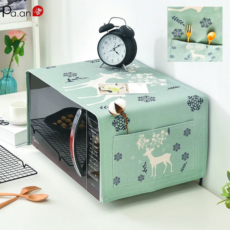 

Nordic Microwave Cover Linen Cotton Microwave Oven Dust Proof Cover Thickening Cloth Oven Cover Kitchenaid Home Decor Elegant