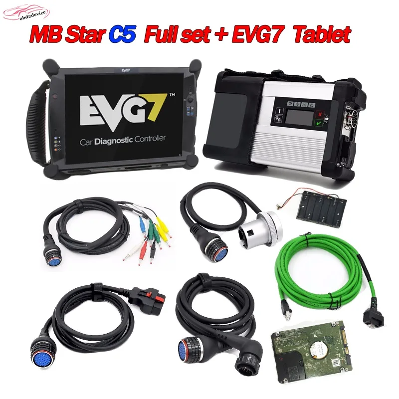 MB Star C5 V12. автомобильный дисгностический инструмент с EVG7 планшетный ПК DDR4GB готов к использованию больше калькулятор mb C5 Автомобильный сканер Заводской магазин