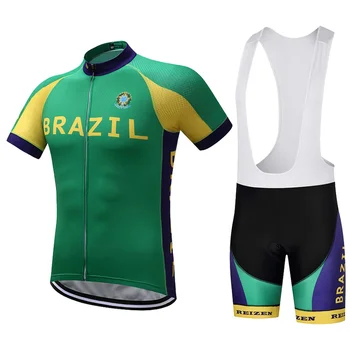 

Summer Cycling Jersey Sublimation Printing Brazil Cycling Clothes Bib Shorts MTB Clothing Quick Dry Bike Jerseys Bicycle Wear