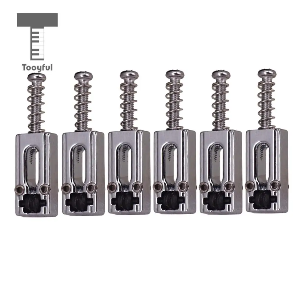 Tooyful 6Pcs Vintage Roller Saddle Guitar Bridge String Saddles for Electric Guitar Bridge Parts