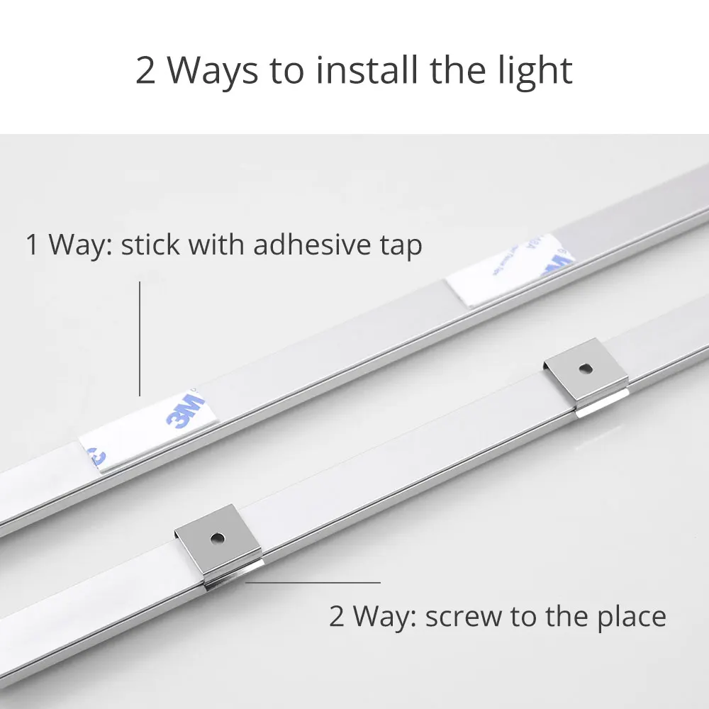  12V LED Under Cabinet Light Strip Bar Aluminnum Motion Sensor Lamp Strip Kitchen Wardrobe Cabinet L - 33051967678