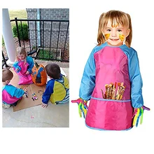 Детский слюнявчик для кормления детей с рисунком и фартук с росписью водонепроницаемый нагрудник малыша с длинными рукавами для маленьких девочек и мальчиков