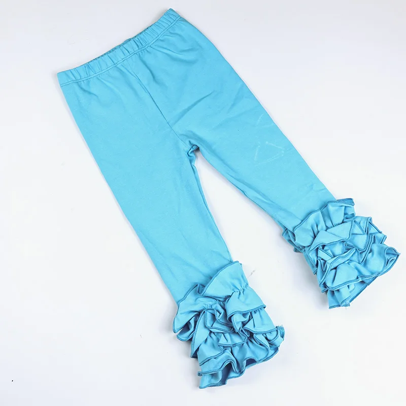 Одежда для детей простые леггинсы с оборками для девочек Хлопковые Штаны с тройной оборкой Детские Модные брюки детские трусики шланг - Цвет: 14