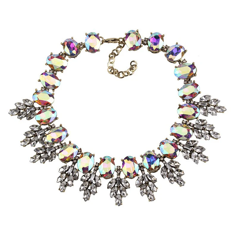 Vedawas, роскошное ожерелье с цветком из кристаллов, женское многослойное ожерелье, стразы и подвески, ювелирные изделия, xg1025 - Окраска металла: AB multi (necklace)