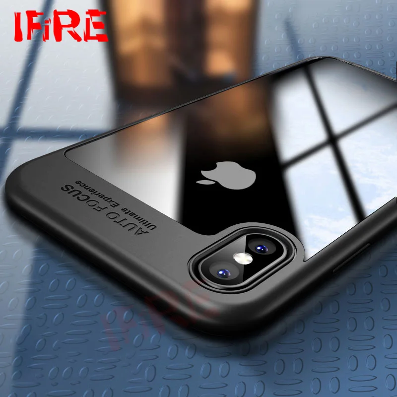 

Full Protective TPU & PC Case For iPhone 7 6 6s 8 Plus Case Acrylic Hard Transparent Clear Slim Back Cover For iPhone X 10 Shell
