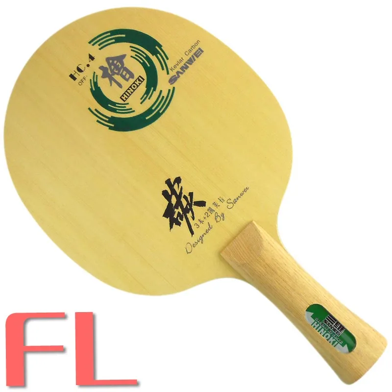 FL long handle Sanwei HC.4 Хиноки кевлар Карбон лезвие для настольного тенниса ракетки пинг понг весло летучая мышь - Цвет: FL long handle
