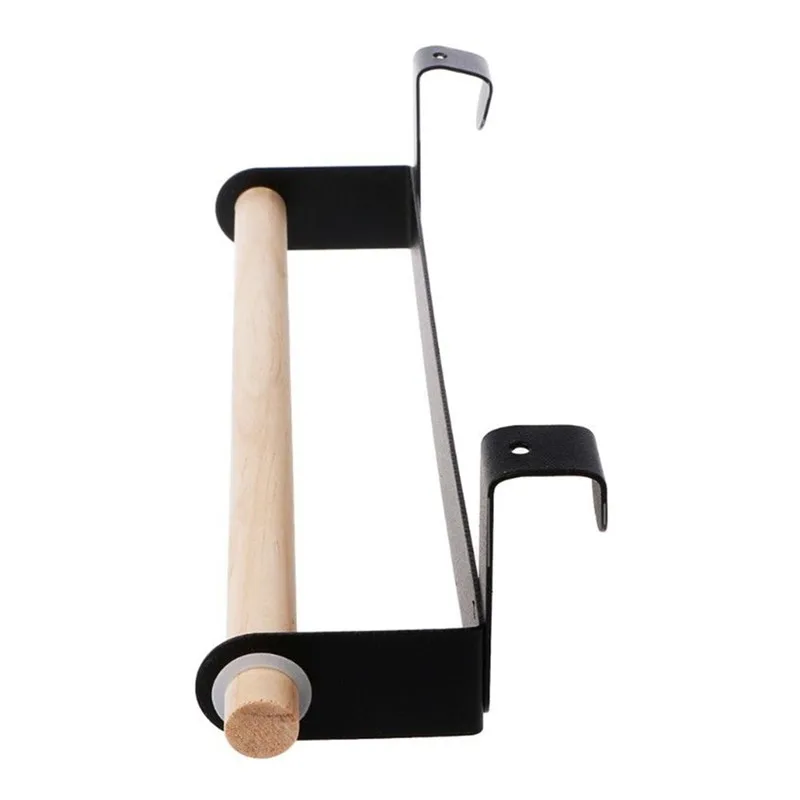 Nature Wood Strong Bearing Towel Rack Tissue Roll Paper Holder for Home Kitchen Cabinet