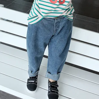 

Brand Fashion Children Jeans Toddler Tracksuit Baby Girl Casual Denim Pants Children Simple Loose Trousers Girl Jeans Autumn New