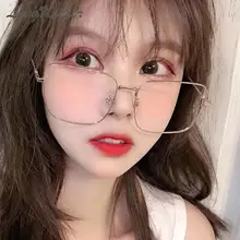 Longkeperer Utralight анти-голубые легкие очки оправа для женщин и мужчин квадратные металлические очки винтажный с прозрачными стеклами прозрачные очки