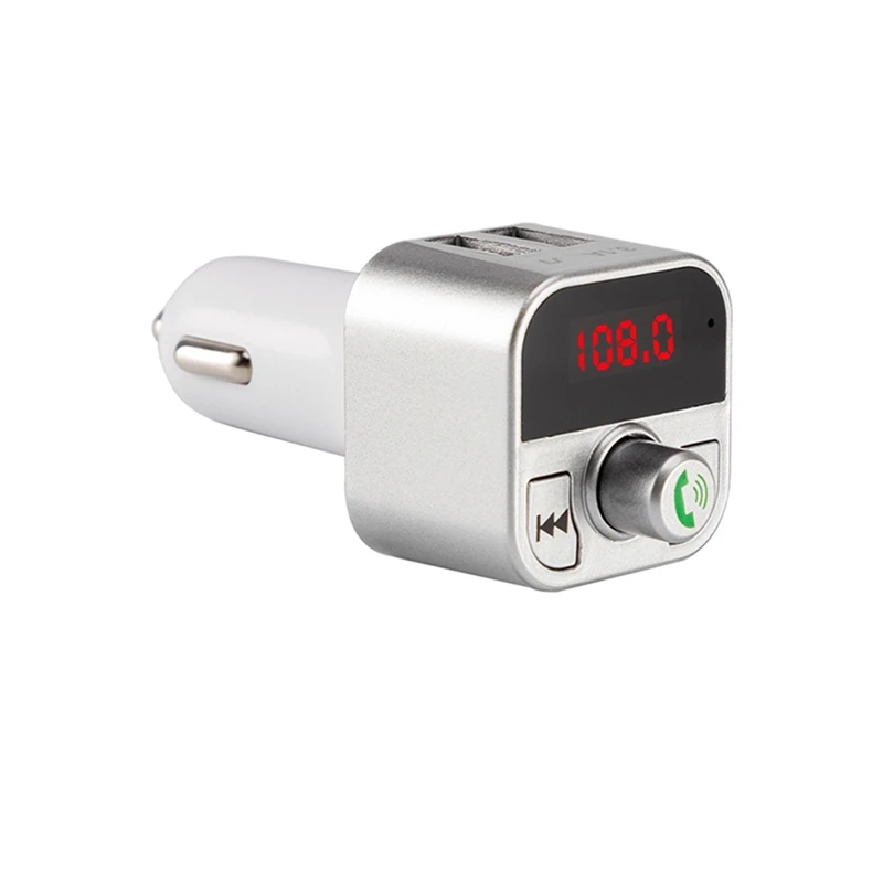 VicTsing Wireless Bluetooth MP3 Player Car FM Transmitter Radio Hands-Free Car Kit USB Charger Fast Charging Black White Gold    (3)